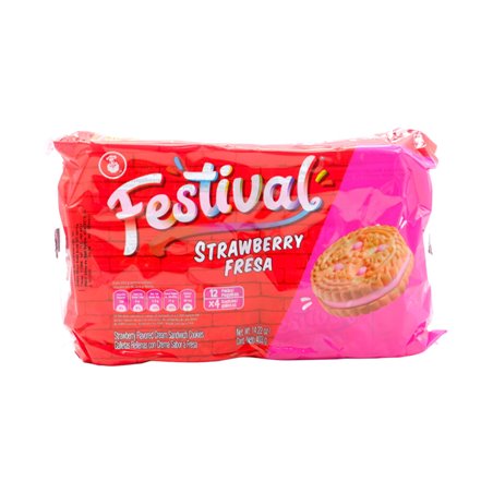 30578 - Festival Fresa Cream Sandwich Cookies - 12 Pack/14.22oz. (Case Of 24) - BOX: 24 Pkg