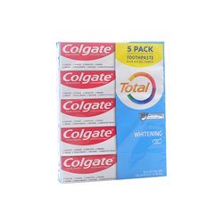 30744 - Colgate Toothpaste, Total Whitening Gel Paste - 6oz/850g. (Pkg Of 5) - BOX: 10 pkg Of 5