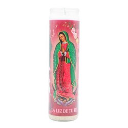 30830 - Veladora México Candle Virgen Guadalupe (White) - (Case of 12) - BOX: 12 Units
