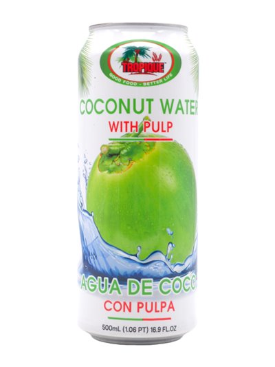 28728 - Tropique Coconut Water W/ Pulp Can 24/16.9oz - Box:  - Loc: F8