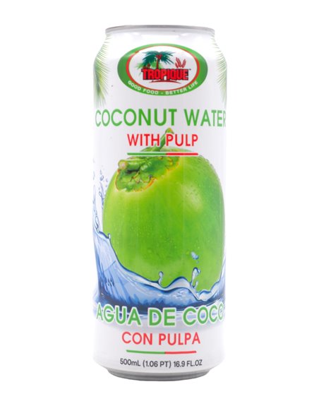 28728 - Tropique Coconut Water W/ Pulp Can 24/16.9oz - Box:  - Loc: F8