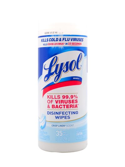 28740 - Lysol Disinfectant Wipes, Crisp Linen Scent - 35ct (99802) - Box:  - Loc: I8