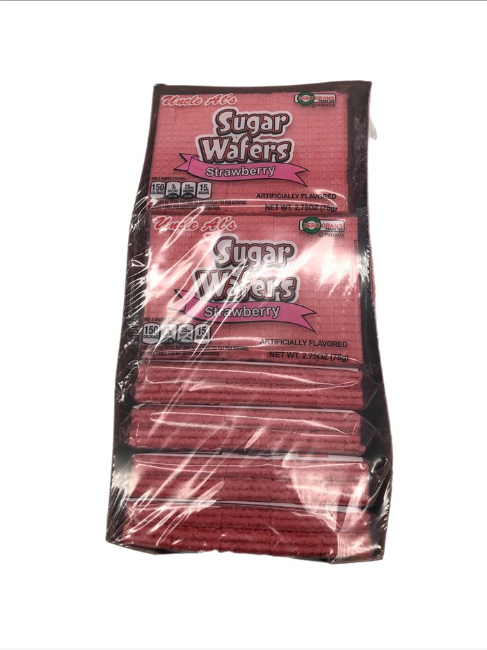 28764 - Uncle Al's Sugar Wafers Strawberry, - 12/2.75 oz. (12 Packs) - Box:  - Loc: F5