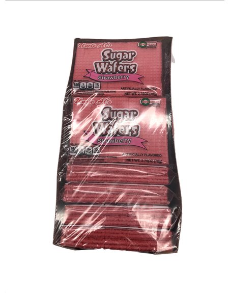 28764 - Uncle Al's Sugar Wafers Strawberry, - 12/2.75 oz. (12 Packs) - Box:  - Loc: F5