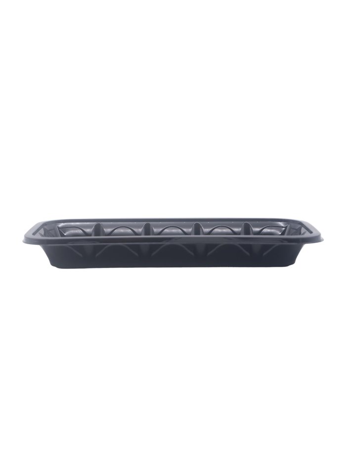 28780 - PT-1 1/2 - Black Pet Plastic Meat Tray 8.31" x 4.00" x 1.00" 500 pcs - Box:  - Loc: 