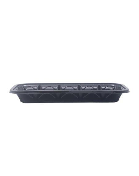 28780 - PT-1 1/2 - Black Pet Plastic Meat Tray 8.31" x 4.00" x 1.00" 500 pcs - Box:  - Loc: 