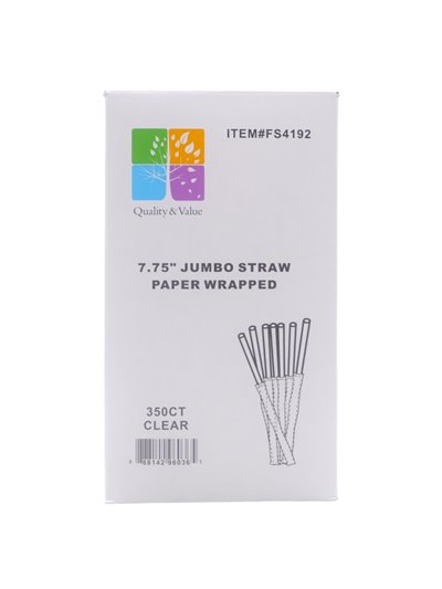28783 - Quality & Value  Jumbo Straw Paper Wrapped - 24/350ct. (FS4192) - Box:  - Loc: 