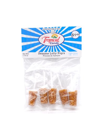 28846 - Tropical Sesame Lollipop (Pilones de Ajonjoli) - 12/1.70oz - Box:  - Loc: 