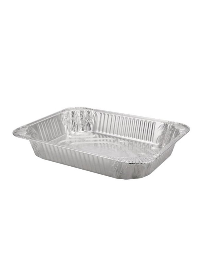 28876 - Aluminum Pan Middle Size Rectangular Roaster - 100ct - Box:  - Loc: R2