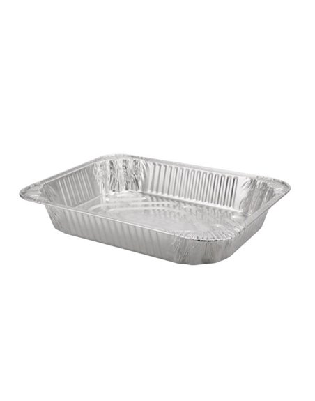28876 - Aluminum Pan Middle Size Rectangular Roaster - 100ct - Box:  - Loc: R2