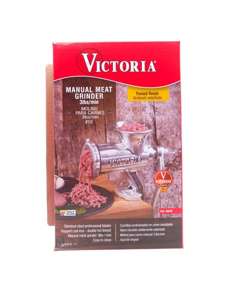 29075 - Victoria Hand Meat Grinder 10 (30049) - Box:  - Loc: J10