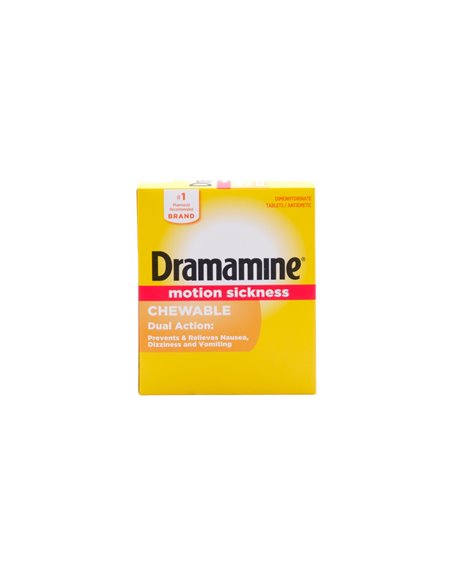 29095 - Dramamine Chewable Dual Action Tabs. Motion Sickness - 25ct - Box:  - Loc: K2