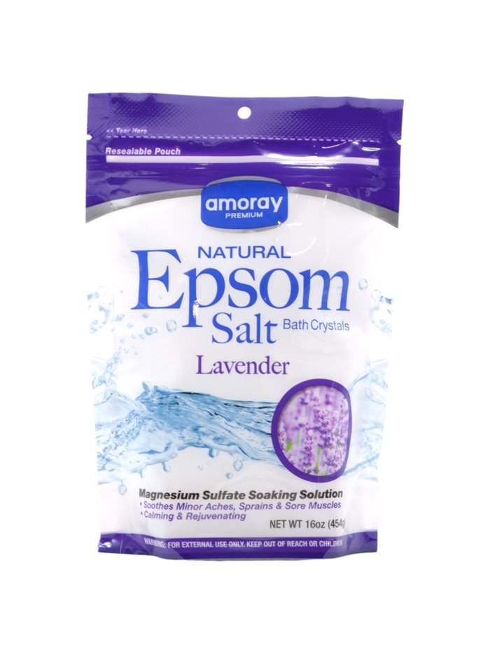 29105 - Amoray Care Natural Epsom Salt  Bath Crystal (Bag) - 16 oz. ( Case of 12 ) - Box:  - Loc: J1