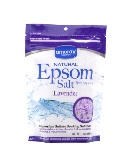 29105 - Amoray Care Natural Epsom Salt  Bath Crystal (Bag) - 16 oz. ( Case of 12 ) - Box:  - Loc: J1