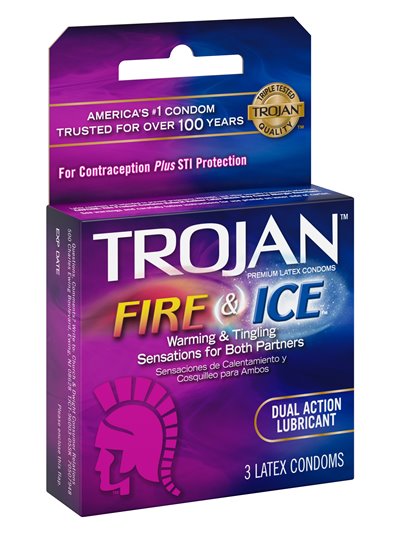 8545 - Trojan Fire & Ice, Dual Action Lubricant - 6 Pack/3ct - Box:  - Loc: K11