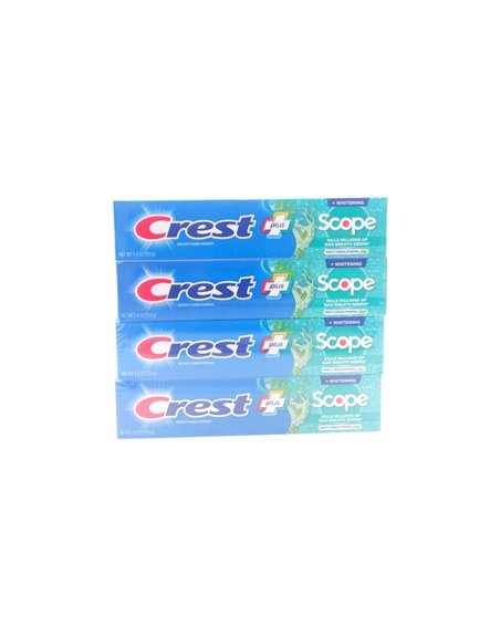 29129 - Crest Toothpaste Complete Whitening Plus Scope. Minty Fresh Striped  -5.4 oz Pkg Of 4. (Case of 10/5) - Box:  - Loc: J0