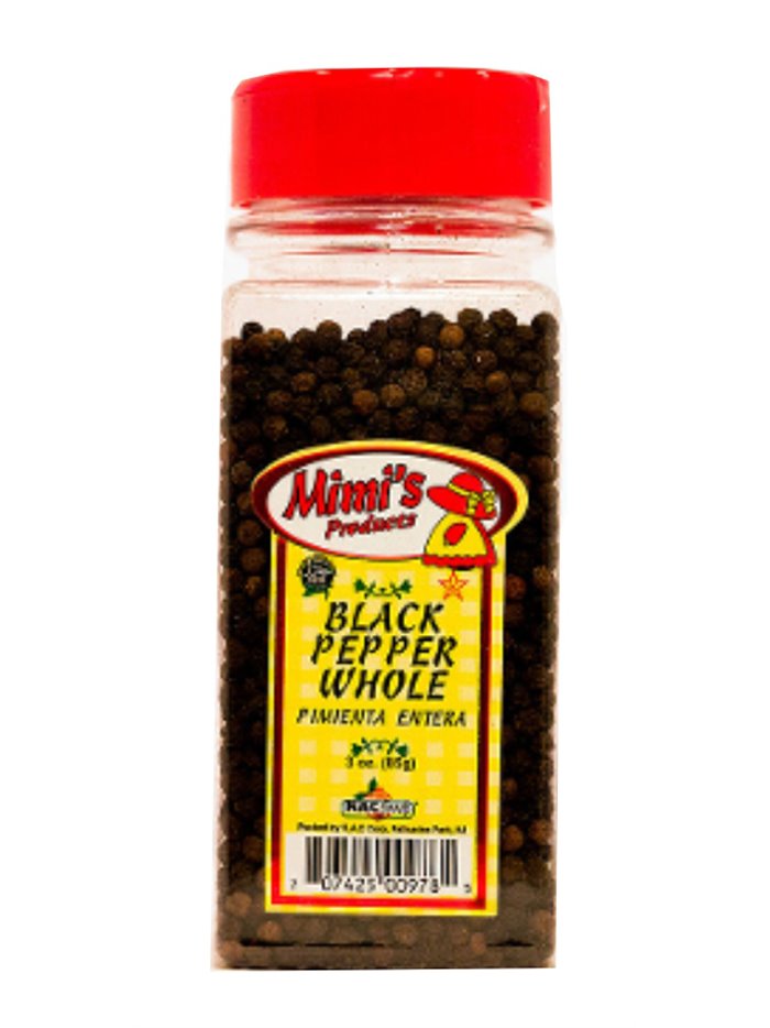 8729 - Mimi's Whole Black Pepper, 3 oz. - (Pack of 12) - Box:  - Loc: 12P