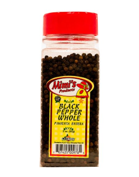 8729 - Mimi's Whole Black Pepper, 3 oz. - (Pack of 12) - Box:  - Loc: 12P