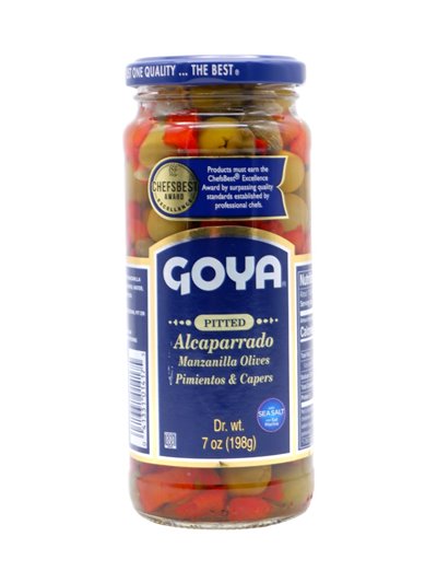 29349 - Goya l Pitted Olives ( Alcaparrado ) - 7 fl. oz. - Box:  - Loc: G12