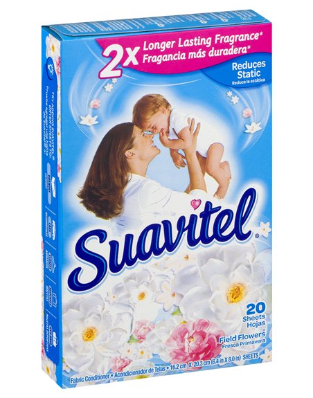 8792 - Suavitel Dryer Sheets, Field Flowers - 20ct (Case of 15) - Box:  - Loc: C1