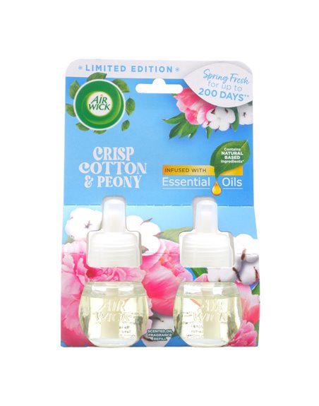 29429 - Air Wick Essential Oils Refill, Crisp Cotton & Peony - 2ct/19ml. (Case of 5) - Box:  - Loc: I7