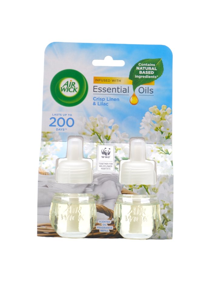 29430 - Air Wick Essential Oils Refill, Crisp Linen & Lilac - 2ct/19ml. (Case of 5) - Box:  - Loc: I7