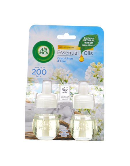 29430 - Air Wick Essential Oils Refill, Crisp Linen & Lilac - 2ct/19ml. (Case of 5) - Box:  - Loc: I7