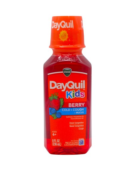 29528 - Dayquil Kids Berry. Cold & Cough + Mucus (Kids) - 8 fl. oz. - Box:  - Loc: K4