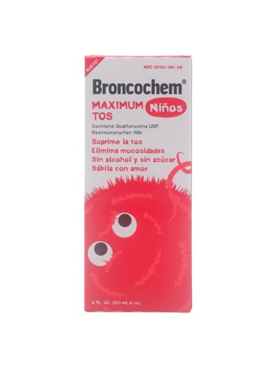 29602 - Broncochem Maximum Cough Syrup Kids (USA)/(Red/White) - 4 fl. oz. - Box:  - Loc: L4