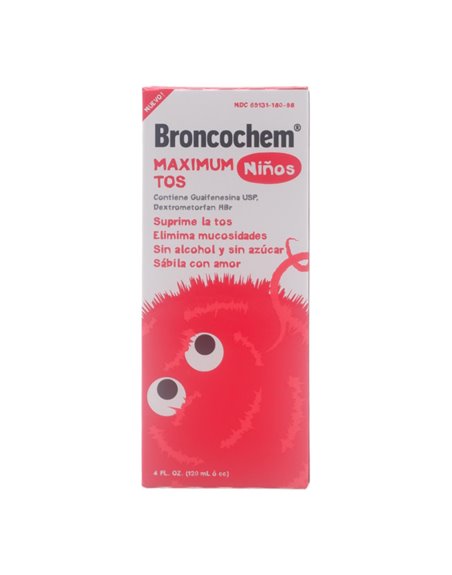 29602 - Broncochem Maximum Cough Syrup Kids (USA)/(Red/White) - 4 fl. oz. - Box:  - Loc: L4
