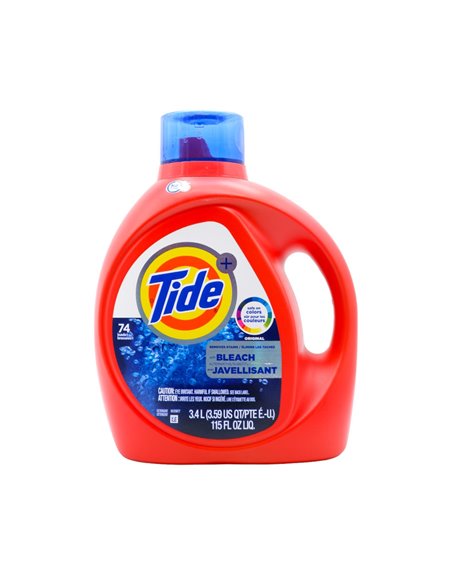 29650 - Tide Liquid Detergent, HE Original W/ Bleach - 115 fl. oz. (Case of 4) - Box:  - Loc: C5