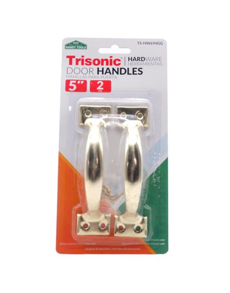29808 - Trisonic Gold Door Handle - 5" (TS-HW694GG). 2 Pcs - Box:  - Loc: A2