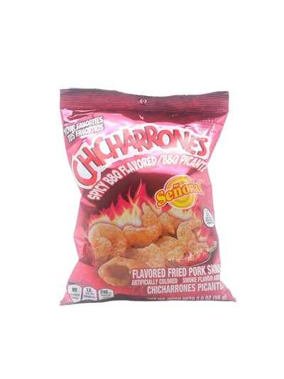 29998 - Senorioal Pork Skins. Barbecue Picante - 2 oz. - Box:  - Loc: P3