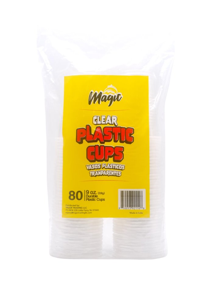 30005 - Magic Caribe Plastic Cups, 9 oz. Clear - 12 Pack/ 80ct - Box:  - Loc: E12