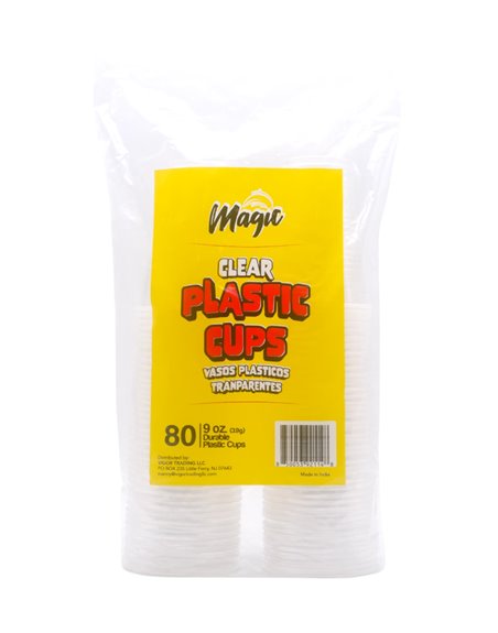 30005 - Magic Caribe Plastic Cups, 9 oz. Clear - 12 Pack/ 80ct - Box:  - Loc: E12