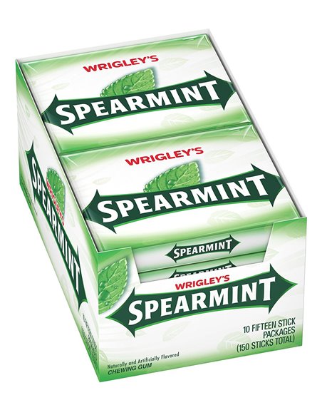 9261 - Wrigley's Spearmint Gum - 10 Pack - Box:  - Loc: N1