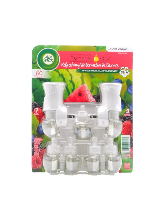 30044 - Air Wick 2 Warmers + 7 Refill, Watermelon & Berries - 140ml (Case of 9) 062338025506
 062338023816 - Box:  - Loc: 41F