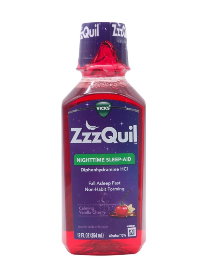 30058 - Zzz Liquid Nighttime Sleep-Aid. Calmin Vanilla Cherry - 12 fl. oz. - Box:  - Loc: K4