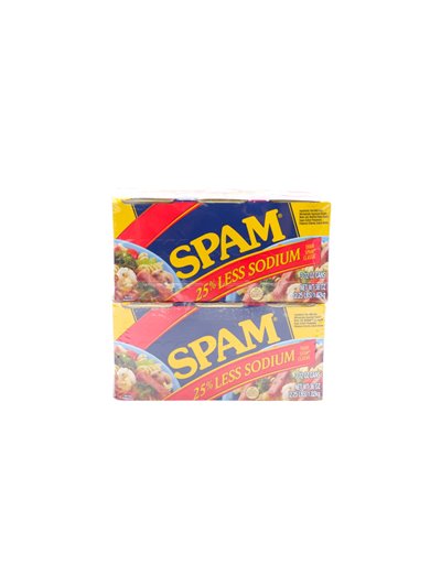 30078 - Spam 25% Less Sodium Canned Meat - 12 oz. (Case of 6) - Box:  - Loc: H4
