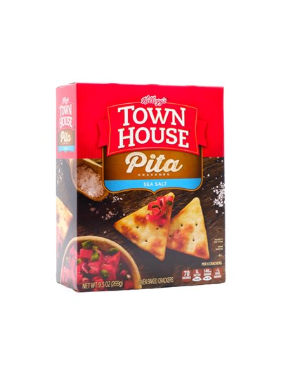 30142 - Kellogg's Crackers Town House Pita Sea Salt - 9.5 oz. (12 Pack) - Box:  - Loc: R5