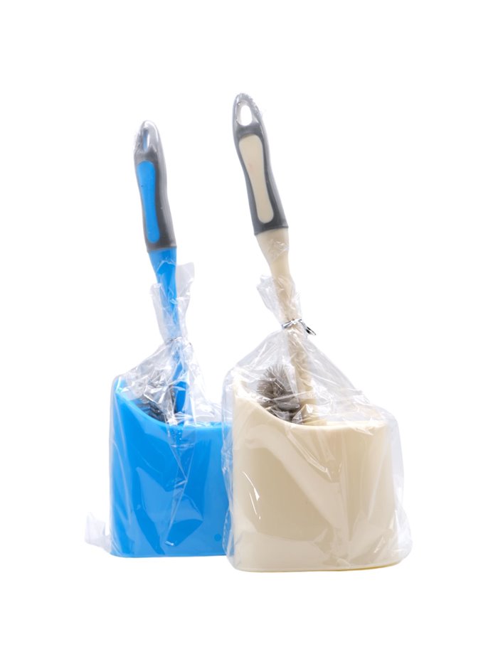 30187 - Toilet Brush & Holder Set (White/Blue).C21-16725 - Box:  - Loc: A2