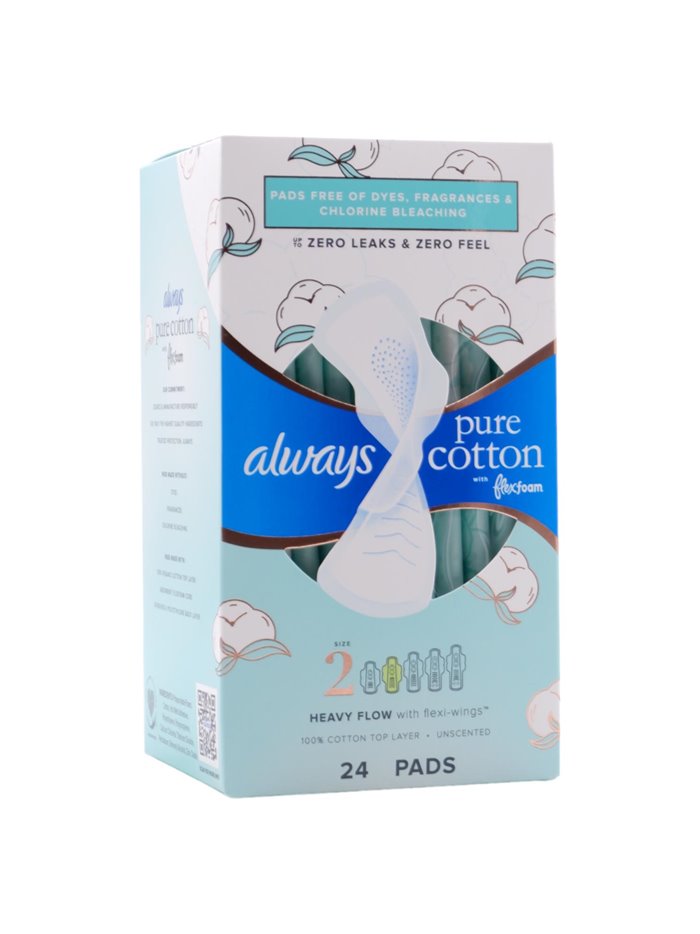 30196 - Always Pure Cotton Size 2 - 3 x 24's 80348106 - Box:  - Loc: D2