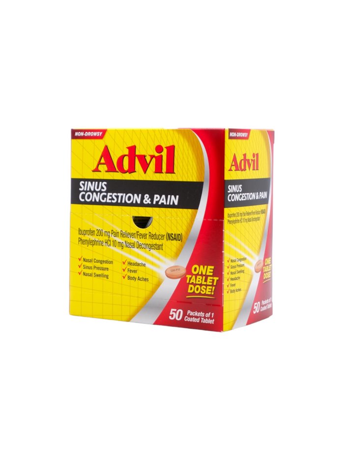 30216 - Advil Sinus Congestion & Pain (Non Drowsy) - 50ct - Box:  - Loc: K1