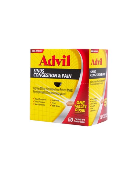 30216 - Advil Sinus Congestion & Pain (Non Drowsy) - 50ct - Box:  - Loc: K1