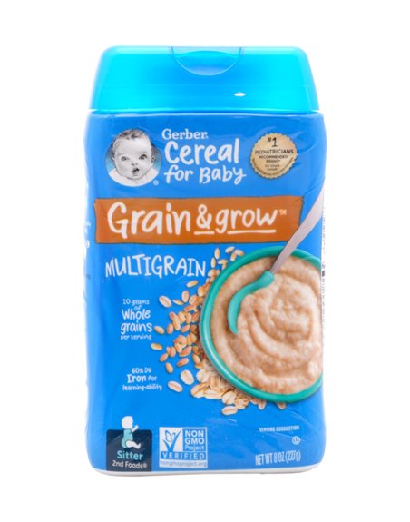 30468 - Gerber Cereal For Baby, Multigrain - 8 fl.oz. (Case of 6) - Box:  - Loc: D0