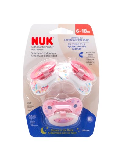 30482 - NUK Orthodontic Pacifier 6-18M - (4 Pack/3ct) - Box:  - Loc: 