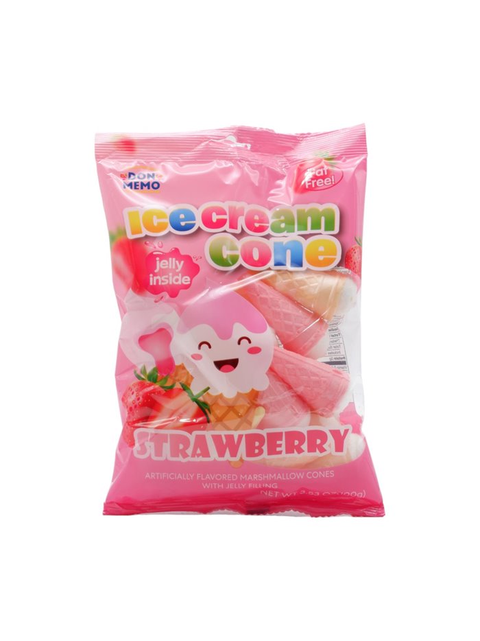 30568 - Don Memo Marshmallow Icecream Cone (Strawberry) - 24/3.53 oz. - Box:  - Loc: N7