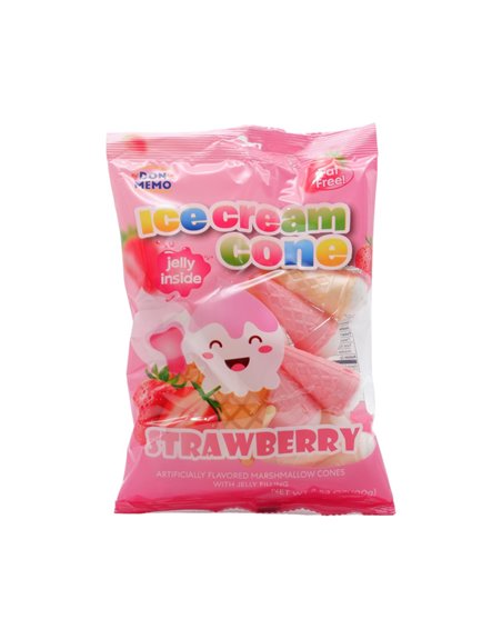 30568 - Don Memo Marshmallow Icecream Cone (Strawberry) - 24/3.53 oz. - Box:  - Loc: N7