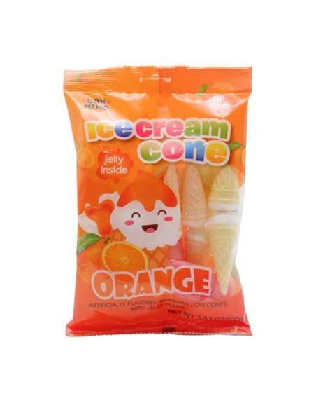30569 - Don Memo Marshmallow Icecream Cone (Orange) - 24/3.53 oz. - Box:  - Loc: N7