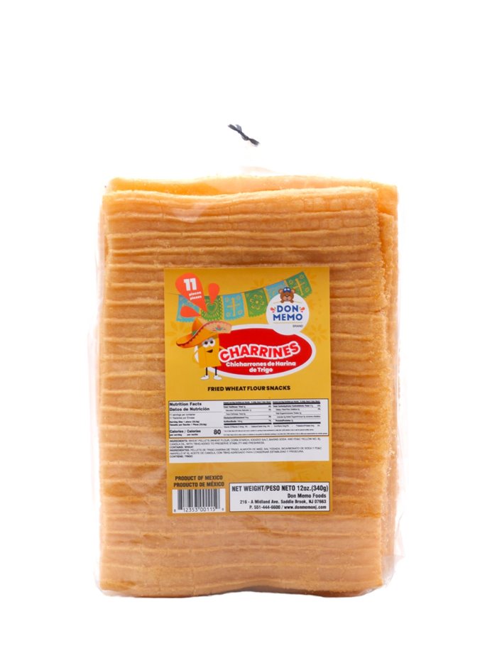 30575 - Don Memo Charrines. Chicharrones De Harina De Trigo. 12/12.65 oz (Case Of 12) - Box:  - Loc: O2